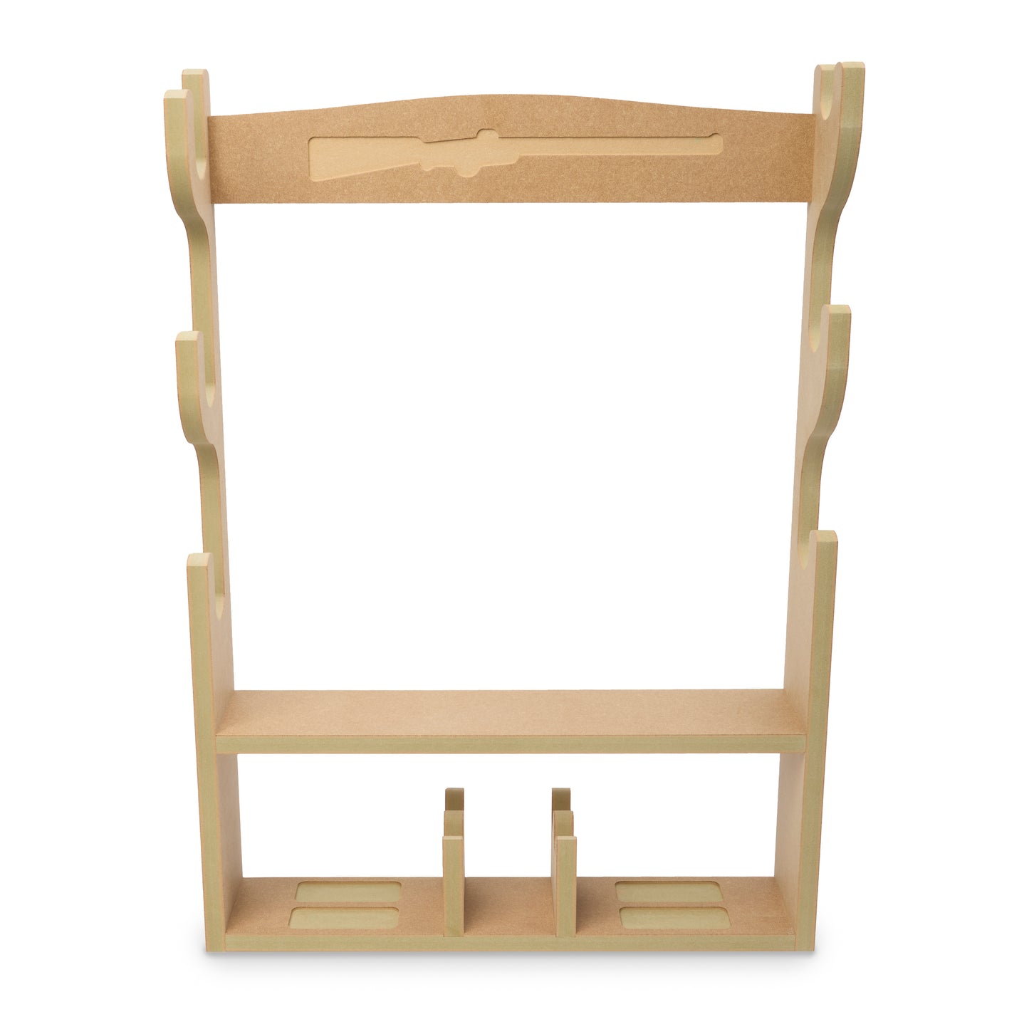 Horizontal 3 Gunrack with Pistol Holder