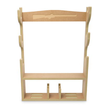 Horizontal 3 Gunrack with Pistol Holder