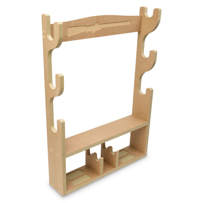 Horizontal 3 Gunrack with Pistol Holder